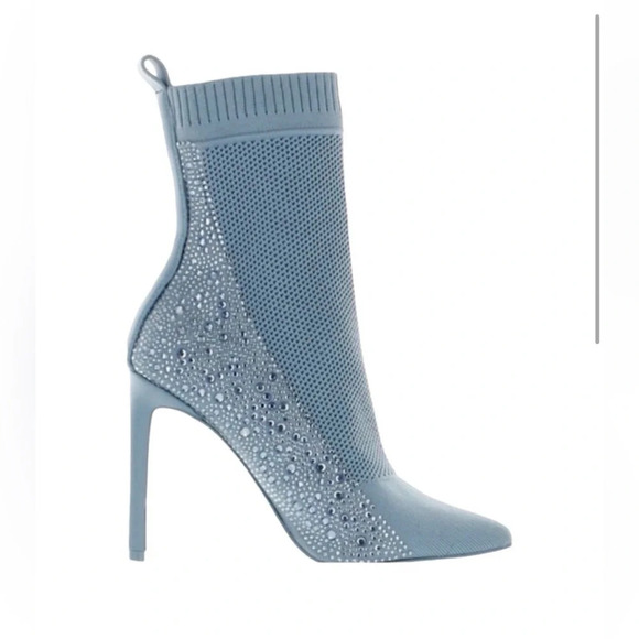 Steve Madden Majesty Blue High Heel Ankle Stilleto Boots - Picture 2 of 10